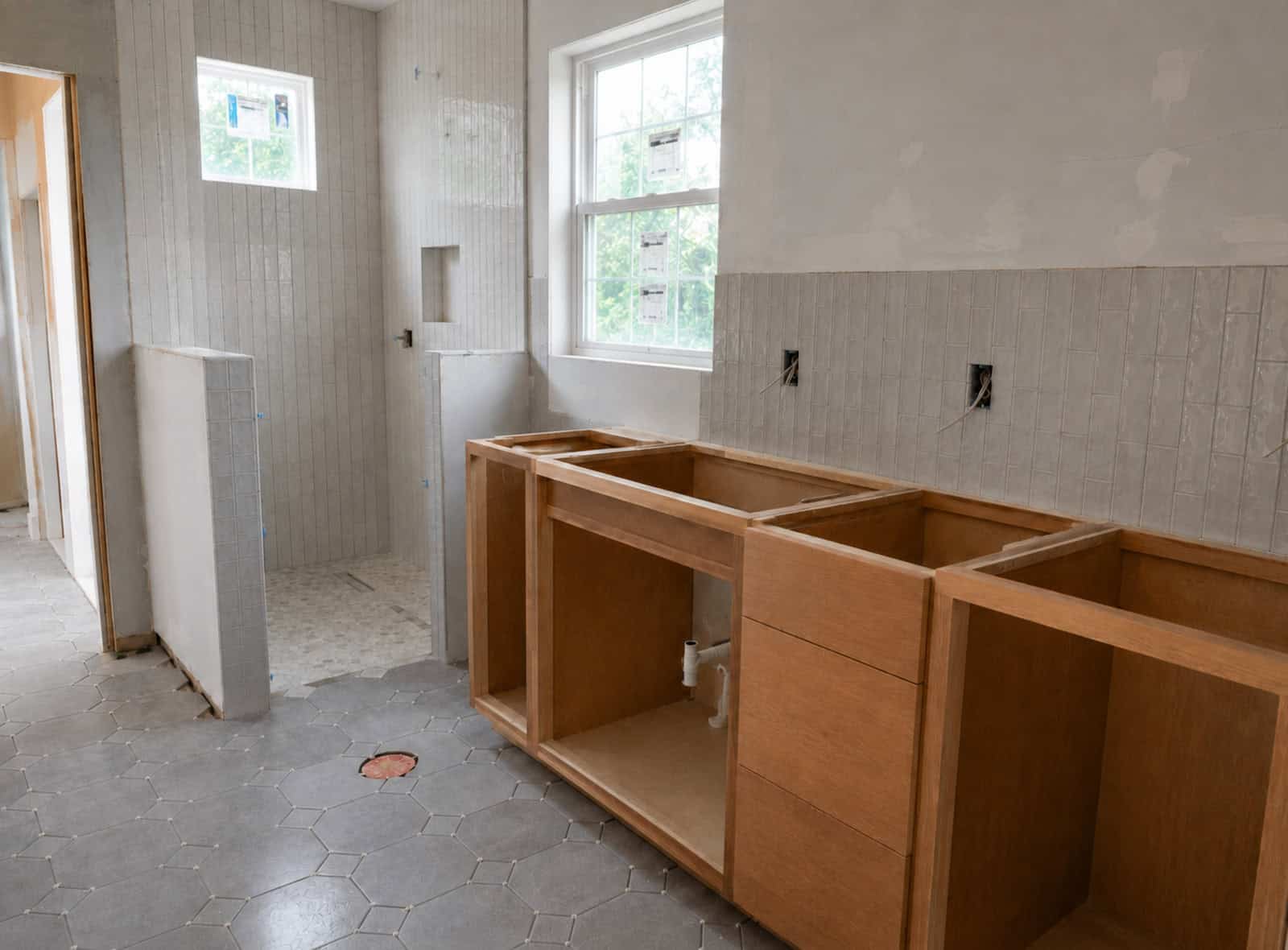 Bathroom remodel in progress in The Villages, Florida